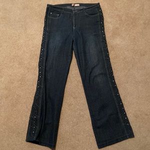 Rhinestone leg jeans
